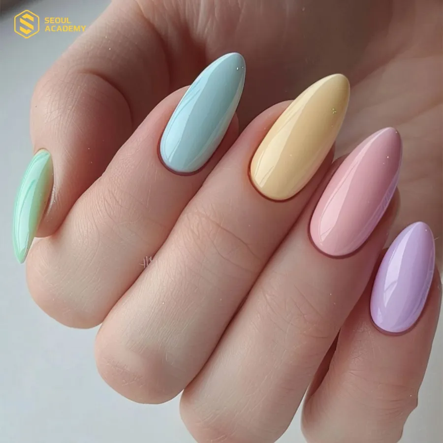 Những mẫu nail màu pastel đang được ưa chuộng