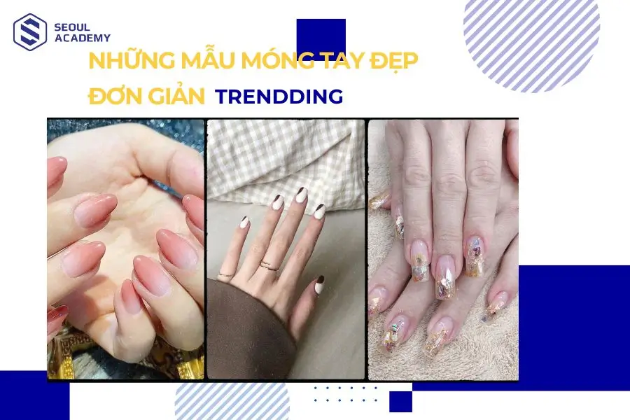 những mẫu móng tay đẹp đơn giản