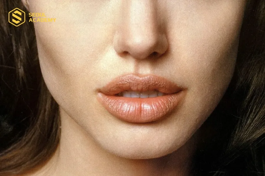 Môi dày phun màu cam đất chuẩn Tây