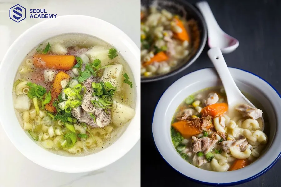 Đổi mới lạ bằng món súp nui dễ ăn