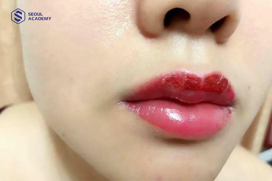 Phun môi bong sau 2 ngày là hiện tượng bình thường