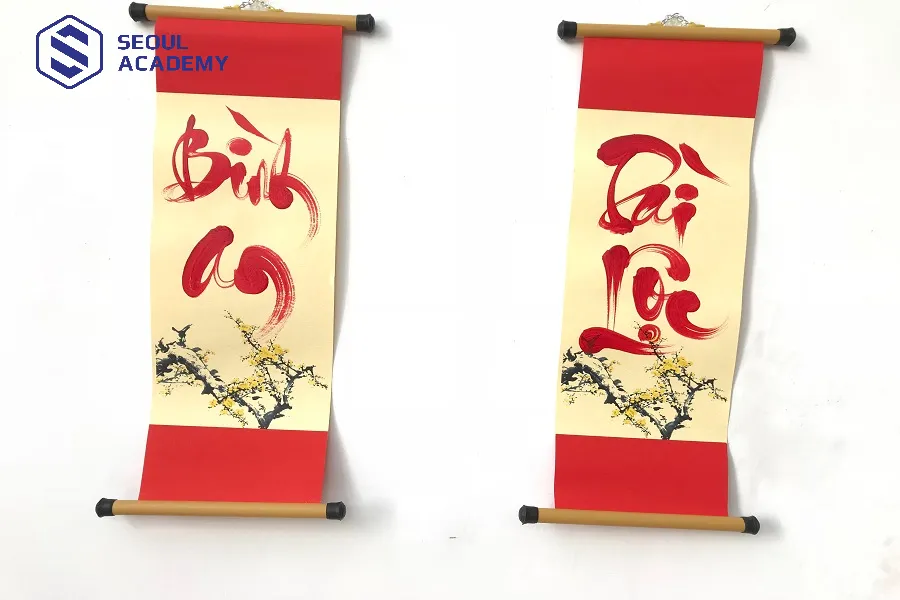 Kinh doanh câu đối đỏ, chữ thư pháp