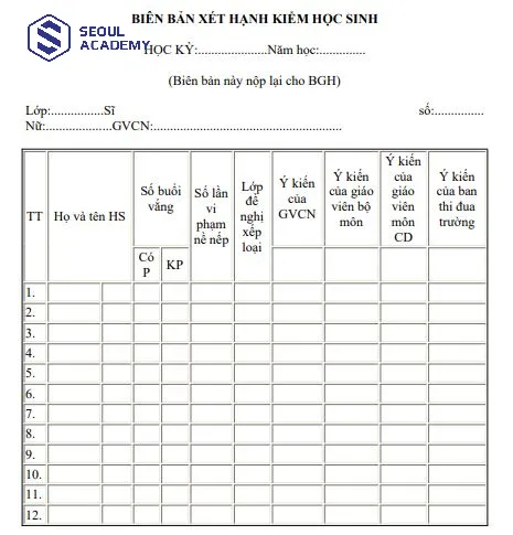File mẫu 3 bản tự xét hạnh kiểm kẻ bảng chi tiết nhất giúp giáo viên đánh giá chi tiết