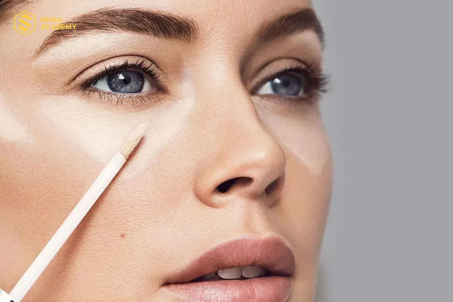 Tán đều kem che khuyết điểm để có lớp nền mượt mà và lâu trôi