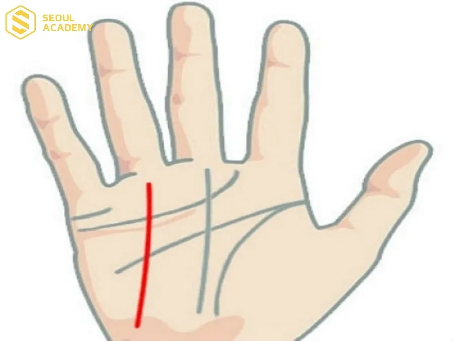 Vị trí đường chỉ tay xuất ngoại nằm ở gò Thái Âm