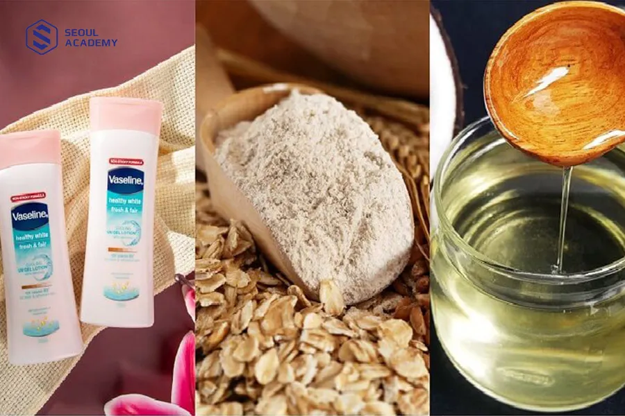 Công thức kem trộn với Vaseline, cám gạo và dầu dừa