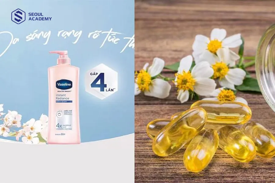 Công thức kem trộn body với Vaseline và vitamin E