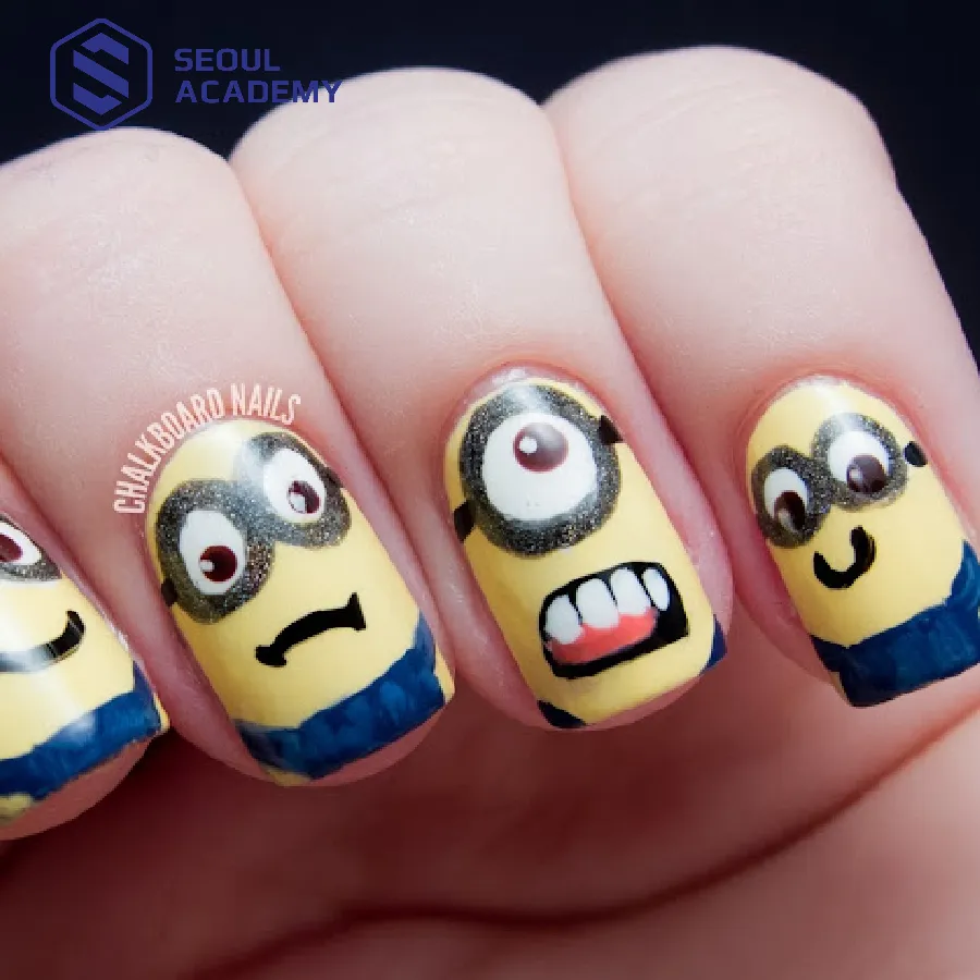 Mẫu nail sinh vật nhỏ Minion siêu quậy vui nhộn