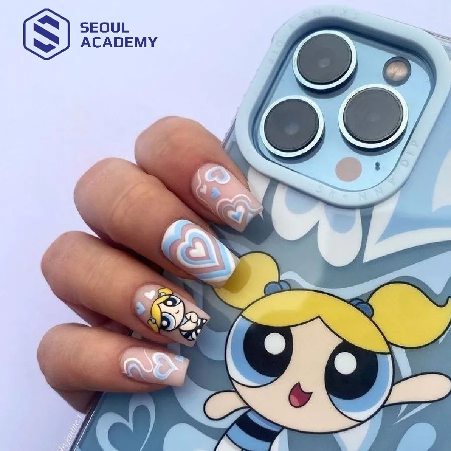 Độc lạ cá tính với mẫu nail hoạt hình những cô gái siêu nhân