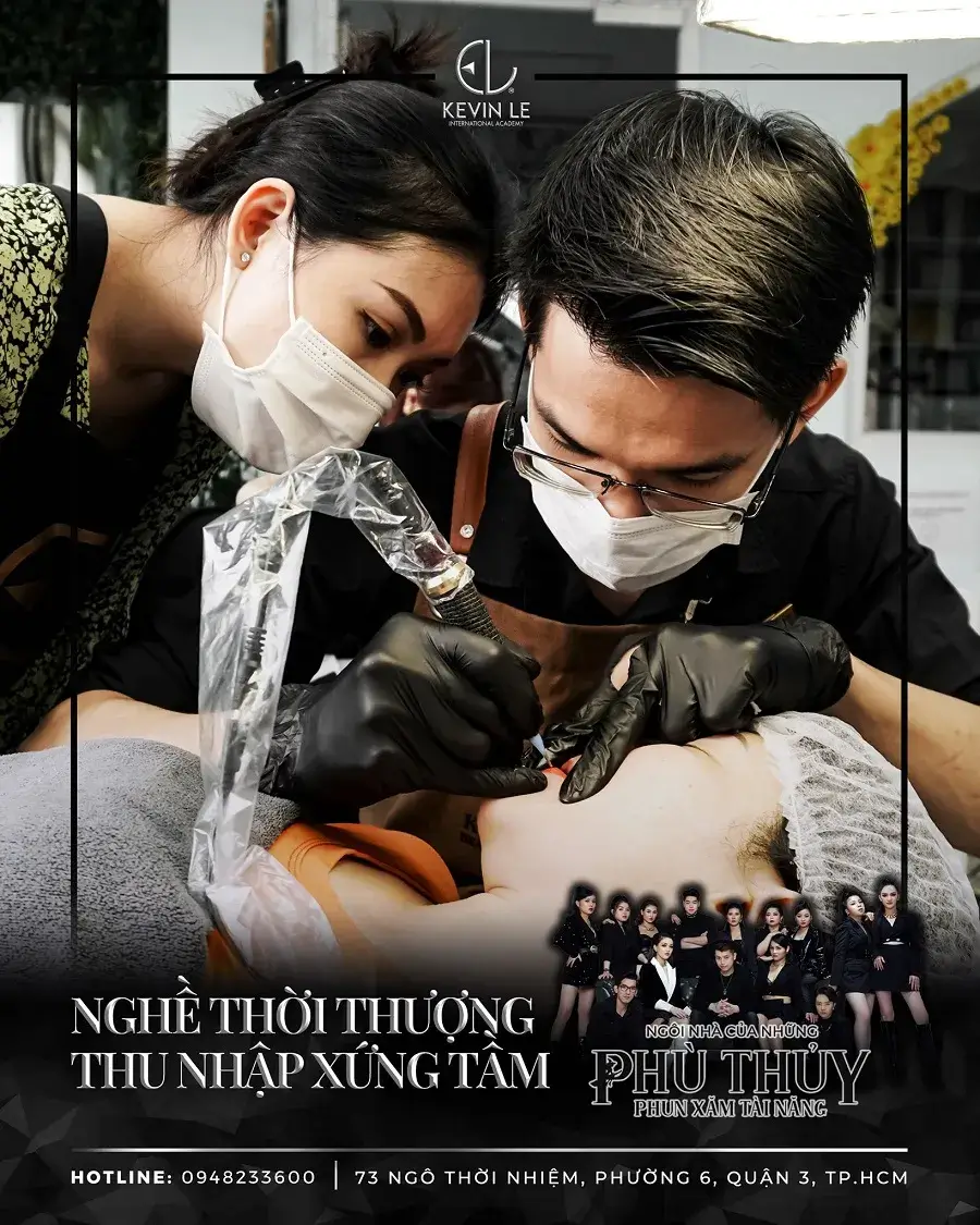 Học phun xăm môi chuyên nghiệp với phù thủy phun xăm tại Kevin Le