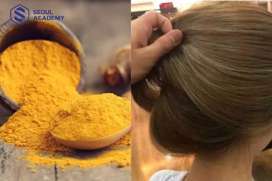 Nhuộm tóc nâu vàng với tinh bột nghệ