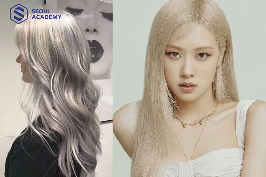 Trắng sáng da hơn với màu tóc bạch kim