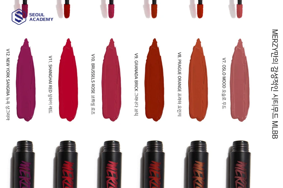 Bảng màu son kem Merzy The First Velvet Tint Season 2 City Mood