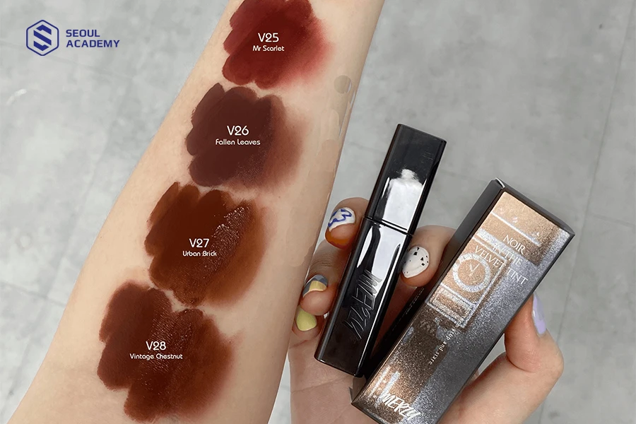 Bảng màu son Merzy Noir In The Velvet Tint
