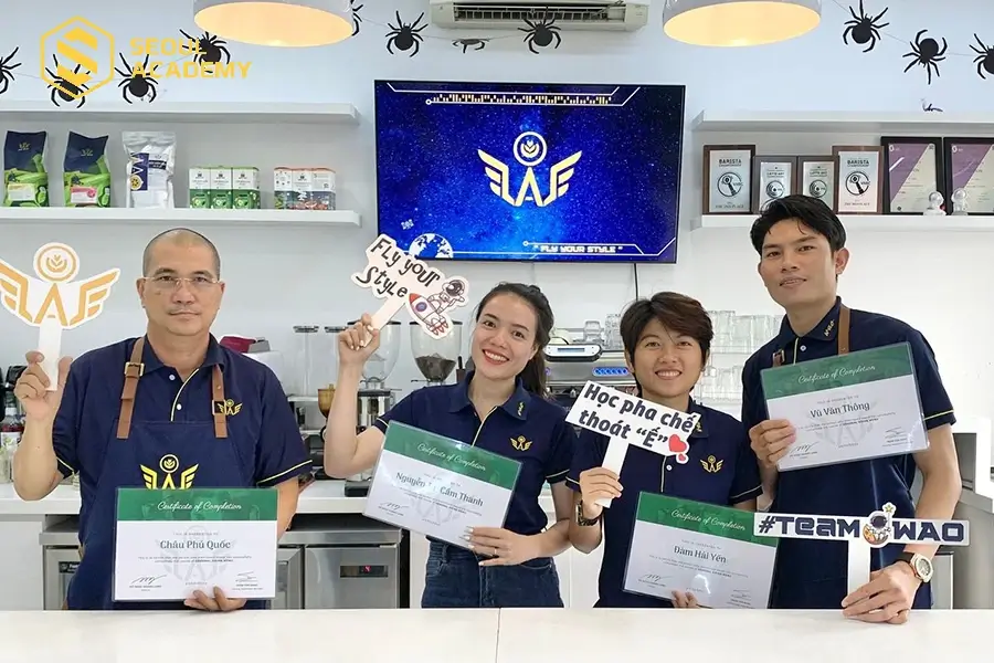 Trung Tâm Đào Tạo Barista - WAO giúp học viên tự tin tạo ra nhưng cốc cà phê có hương vị đặc trưng