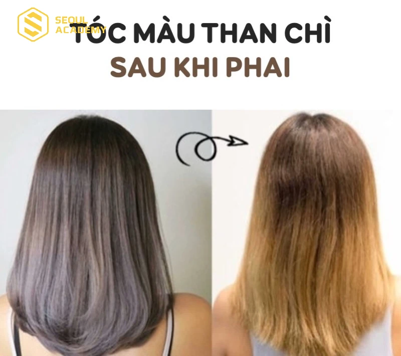 Tóc màu than chì sau khi nhuộm sẽ phai dần ra màu vàng