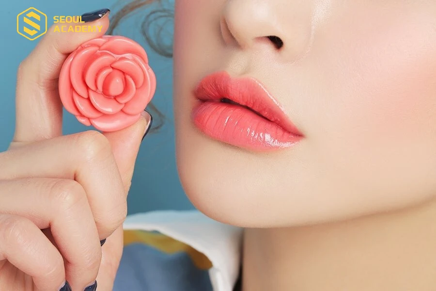 Vitamin C trong nước dừa khiến đôi môi thêm hồng hào