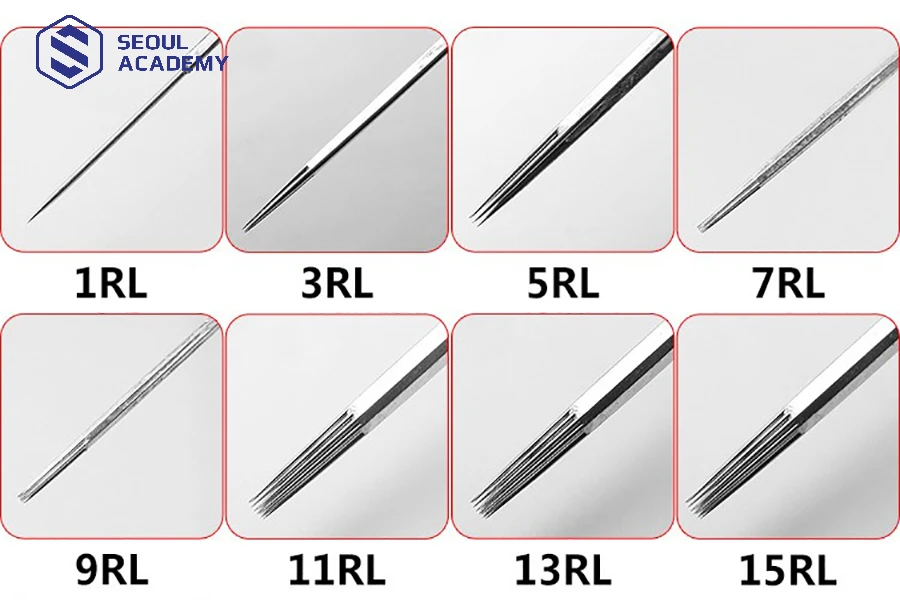 Loại kim RL có cấu tạo đầu tròn, chụm lại một điểm