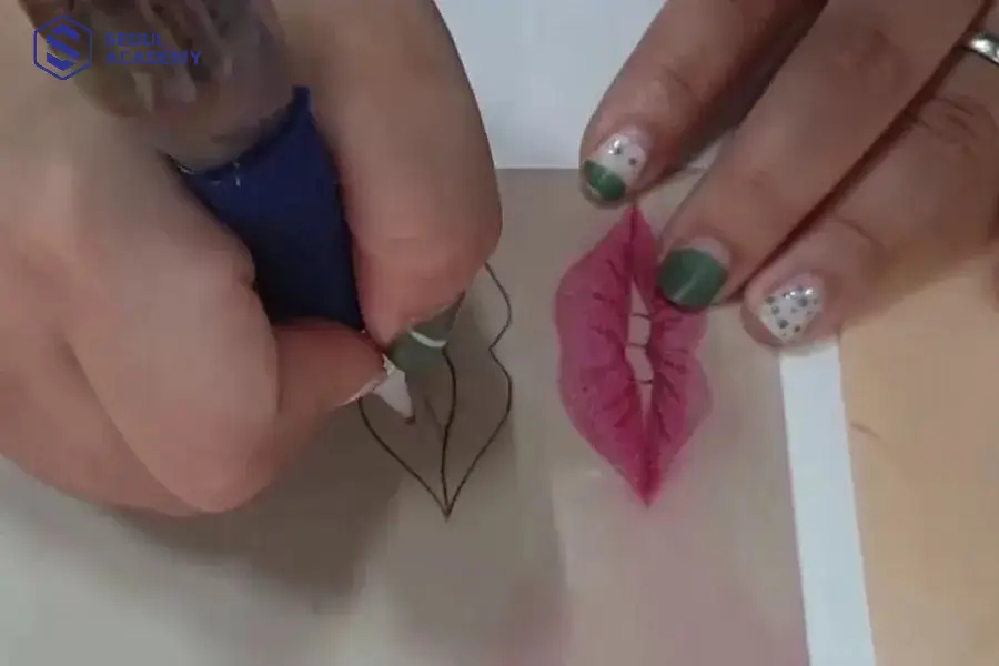 Luyện tập các kỹ năng thành thạo trên da giả trước khi tiến hành phun xăm trên người thật