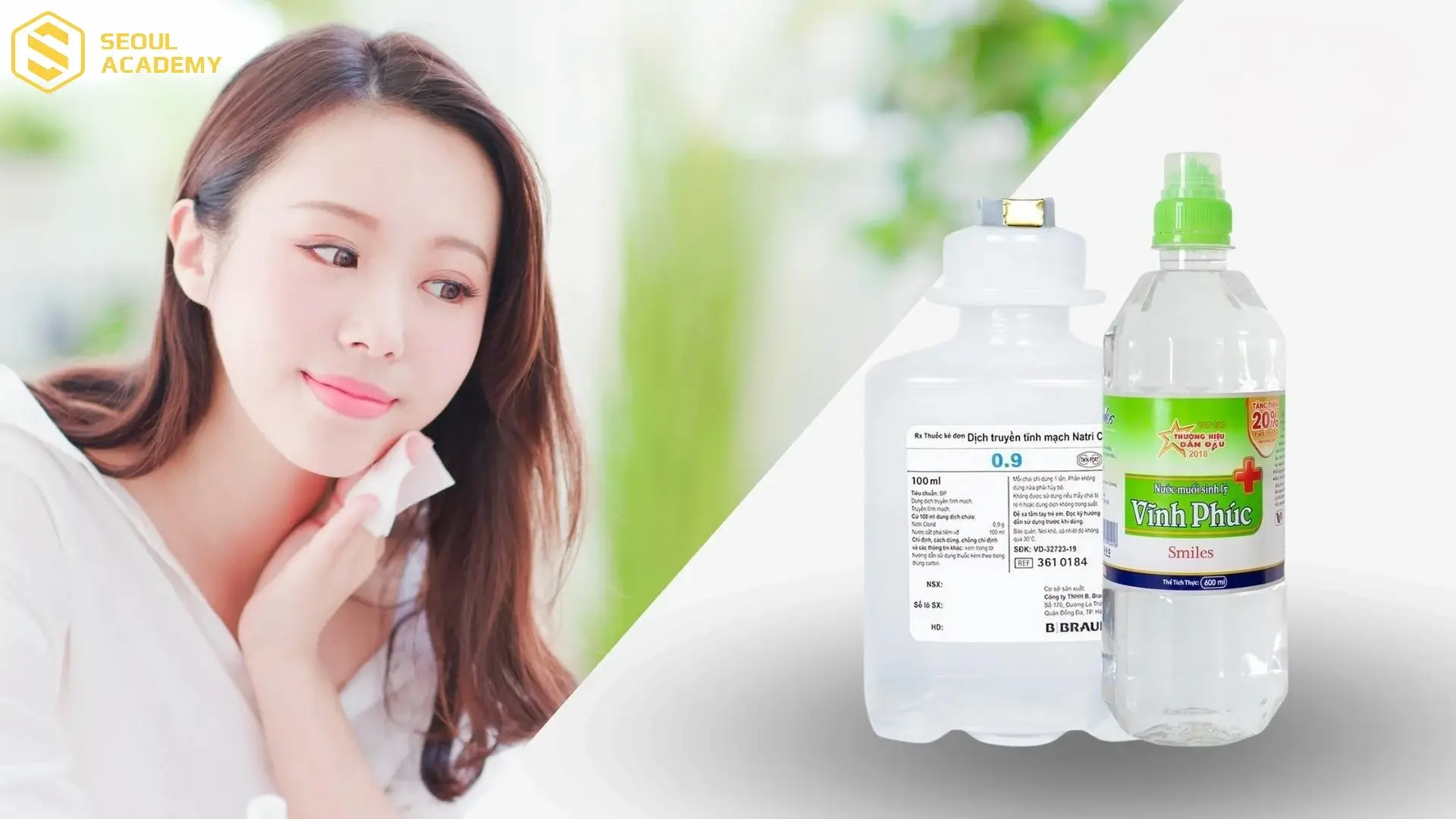 Vệ sinh là da sau nặn mụn bằng nước muối sinh lý