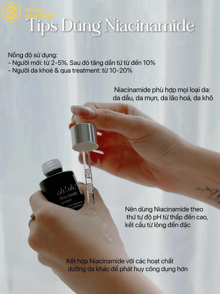 Dùng Niacinamide đúng cách để tránh bị kích ứng