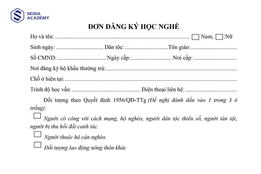 Nội dung cần có của mẫu đơn xin học nghề Nail