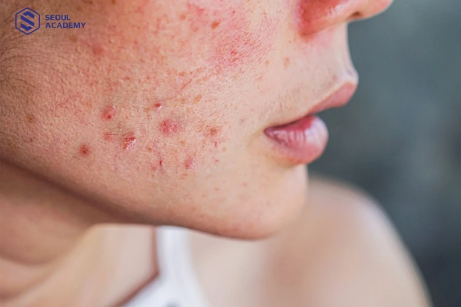 Breakout là tình trạng nổi mụn ồ ạt do kích ứng