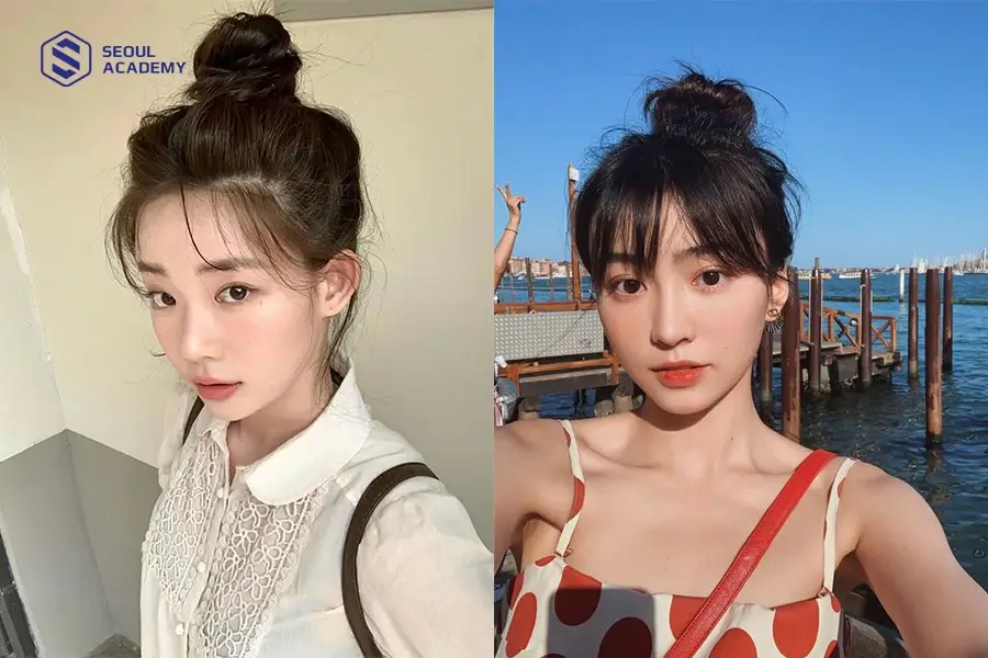 Tóc buộc củ tỏi nhưng không hề bị lộ hói
