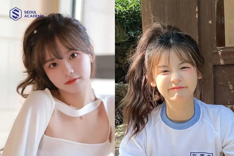 Kiểu tóc buộc đuôi ngựa cao kết hợp mái thưa che hói hiệu quả