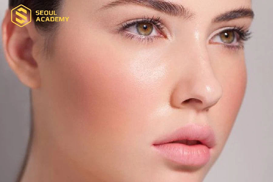 Khuôn mặt trái tim có phần trán hơi bè và nhỏ dần xuống cằm