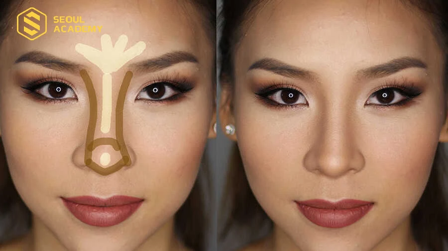 Tùy theo khuôn mặt mỗi người mà xử lý highlight ở những khu vực khác nhau