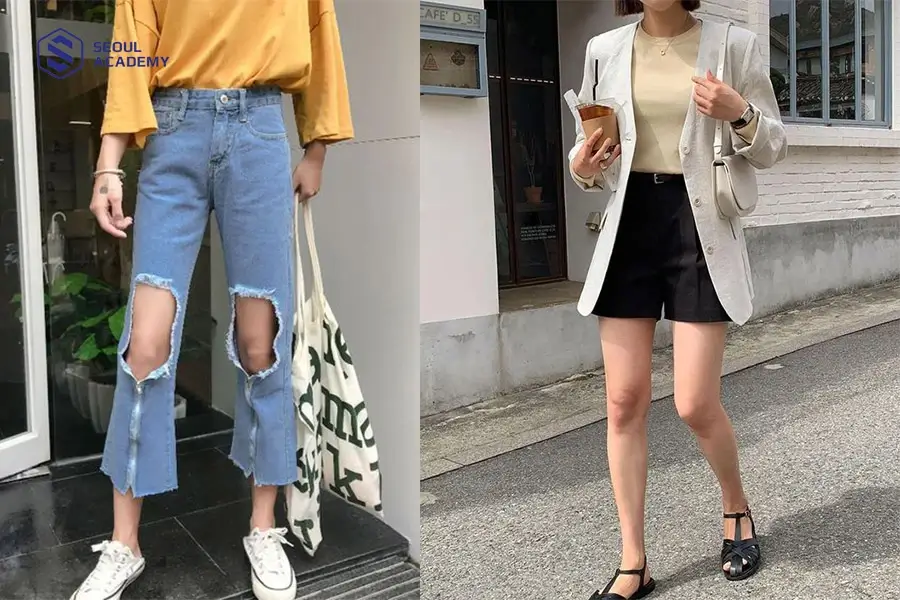 Không nên lựa chọn quần đùi hoặc quần jean rách để đi họp phụ huynh