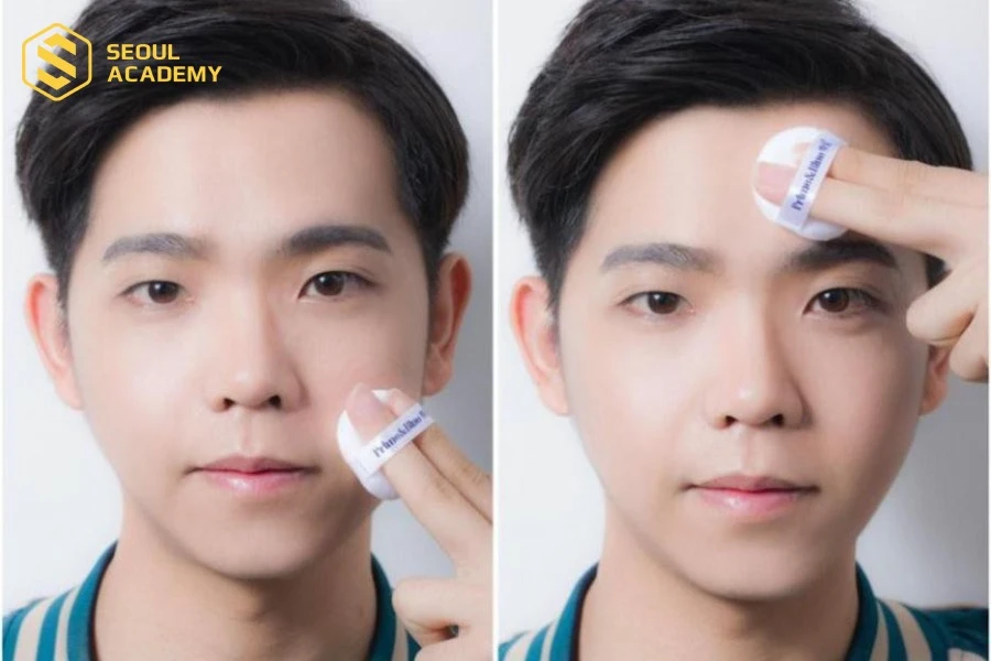 Đánh nền cho phái nam nên đánh mỏng nhẹ nhìn tự nhiên