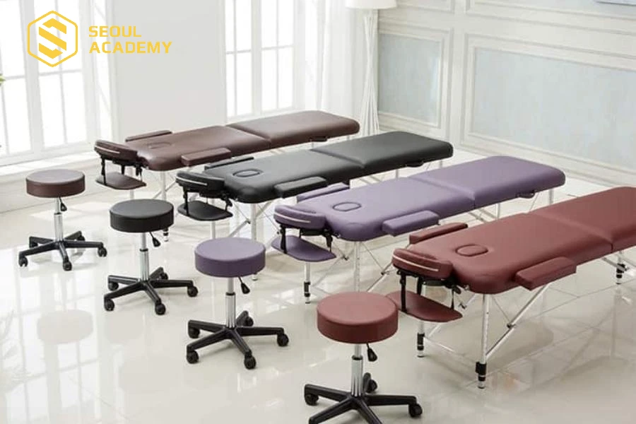 Giường spa làm từ chất liệu inox