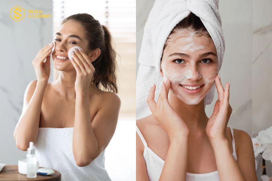 Làm sạch 2 bước vào mỗi cuối ngày để giúp làn da thông thoáng, sạch dầu