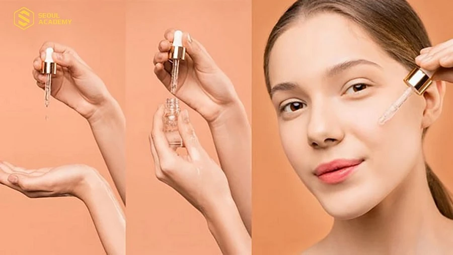 Sử dụng serum đặc trị là bước quan trọng trong quy trình chăm sóc da dầu mụn, lỗ chân lông to