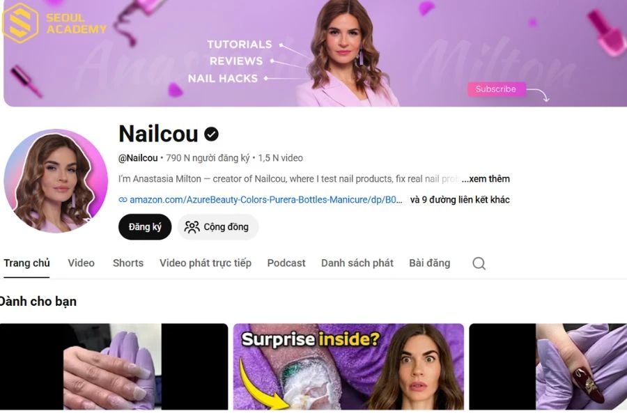 Kênh youtube Nailcou