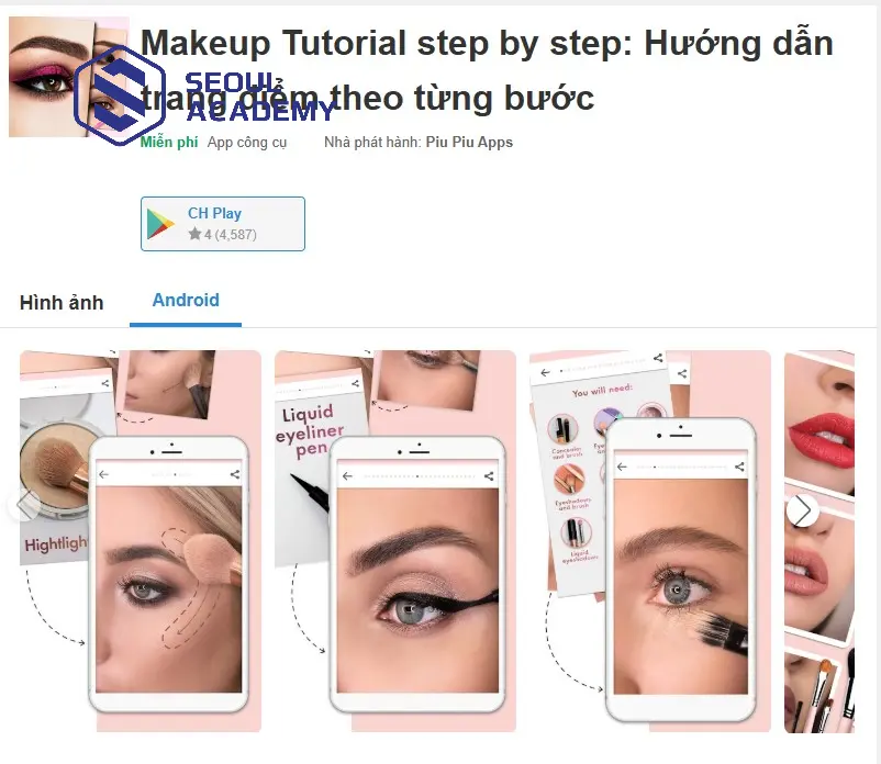 Makeup Tutorial step by step là ứng dụng được thiết kế riêng dành cho những người mới bắt đầu học trang điểm