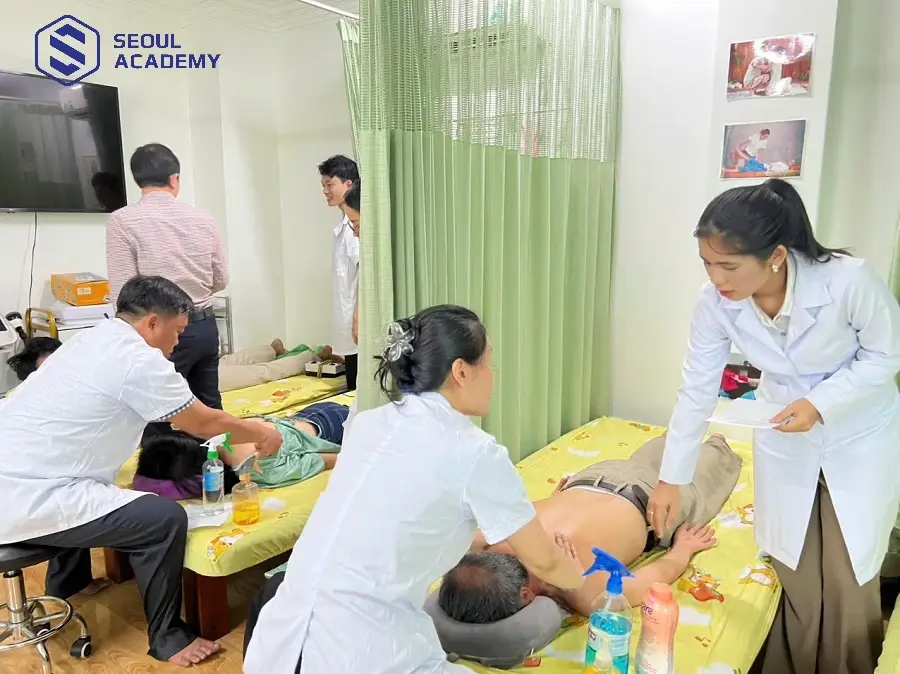 Học viên sẽ được đào tạo, thực hành thường xuyên các kỹ thuật xoa bóp