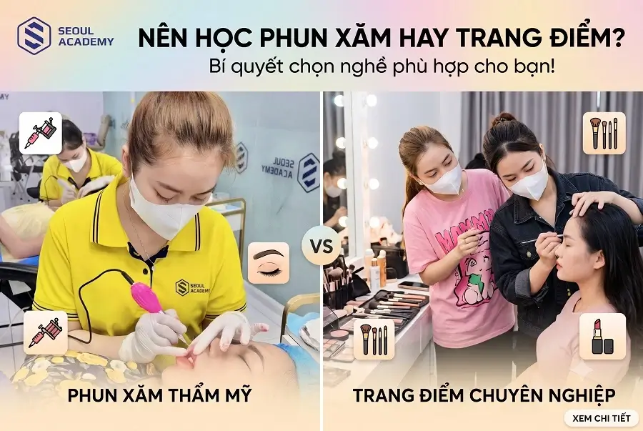 Nên học phun xăm hay trang điểm?