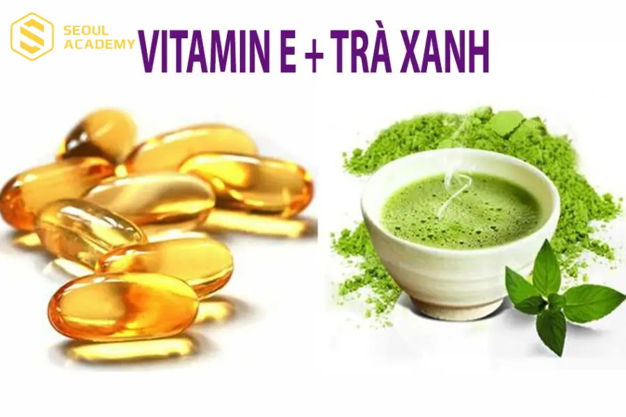 Vitamin E kết hợp với trà xanh giúp dưỡng móng
