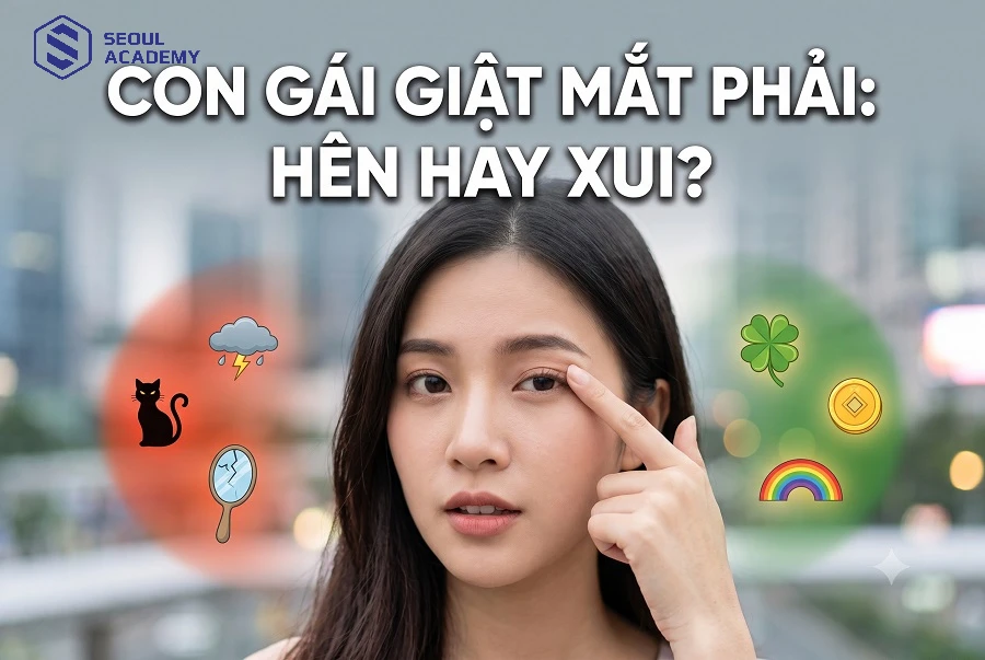 Con gái giật mắt phải là hên hay xui?