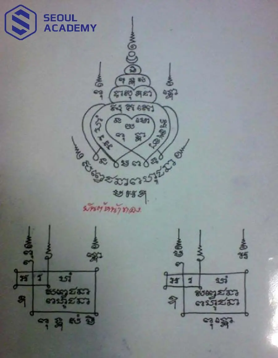 Hình xăm bùa Metta Mahaniyom giúp tăng sức hấp dẫn, mang lại may mắn trong tình yêu.