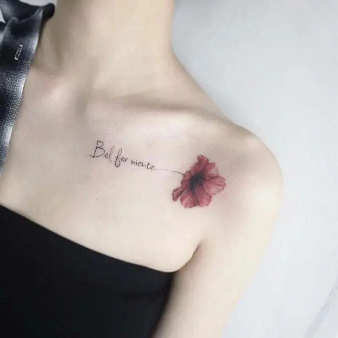 Hoa mẫu đơn kết hợp chữ tạo điểm nhấn cá nhân