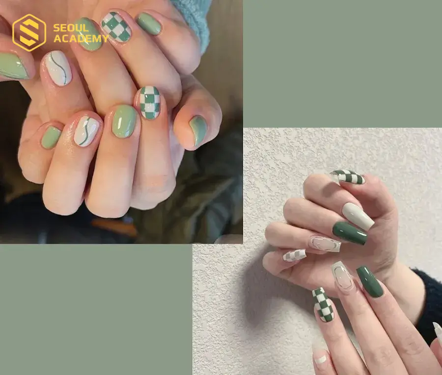 Xen kẽ các màu neon nổi bật tạo nên bộ nail cá tính, thu hút