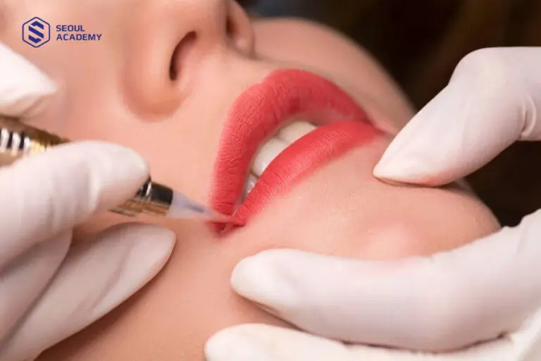 Phun dặm lại môi để khắc phục tình trạng phun môi trên đậm màu hơn môi dưới