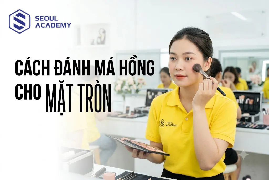 Cách đánh má hồng cho mặt tròn giúp khuôn mặt thon gọn