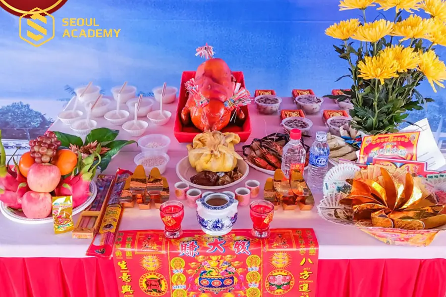 Một mâm cúng giỗ tổ đơn giản nhưng rất lịch sự, chỉnh chu