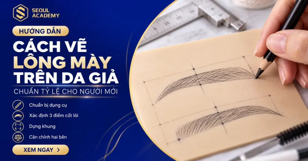 vẽ lông mày trên da giả
