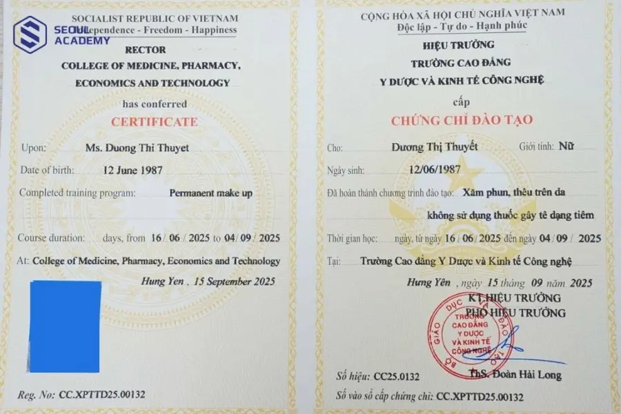 Bằng tốt nghiệp là điều kiện cần thiết khi hành nghề phun xăm